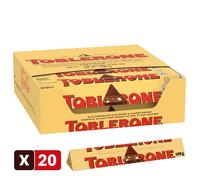 Toblerone - 1 Présentoir de 20 Barres au Chocolat au Lait avec Nougat au Miel et aux Amandes - (20x100g)