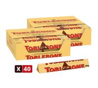 Toblerone - 2 Présentoirs de 20 Barres au Chocolat au Lait avec Nougat au Miel et aux Amandes - (2x20x100g)