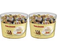 Toblerone - Assortiment de 3 Variétés de Mini Toblerone : Chocolat au Lait, Chocolat Noir et Chocolat Blanc - Tubo de 113 mini barres (904 g) (Lot de 2)