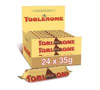 Toblerone - Barre au Chocolat au Lait avec Nougat au Miel et aux Amandes - Recette Originale - Format Familial - Présentoir de 24 barres (24 x 35g)