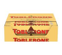Toblerone - Barre au Chocolat au Lait, Miel, Nougat et Amandes - Format Familial - Pack de 20 barres (100 g)