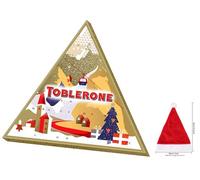 Toblerone Calendrier de l'Avent 200 g, assortiment de chocolats suisses, livré avec un chapeau de Noël.