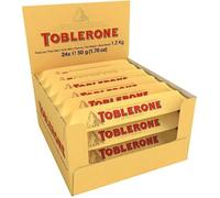 Toblerone chocolat au lait et nougat miel et amandes - Boîte de 24 barres 50 g