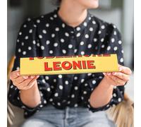 Toblerone personnalisée avec le nom - Noël - Cadeau anniversaire homme & femme, personnalisez la barre Toblerone avec le nom de votre choix, chocolat au lait avec nougat miel-amandes (360 g)