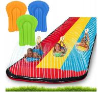 Toboggan à eau Jouets d'eau Jardin Jardin été 480cm + 3 matelas