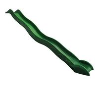 Toboggan à vagues de 5 m - Vert - Avec double vague et bec de sécurité - Parois latérales hautes - Toboggan en plastique robuste pour le jardin - Montage suspendu uniquement - Lot de plusieurs pièces