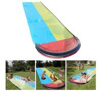 Toboggan Aquatique Double - Tapis De Glisse - 480x140cm - Pour Enfants - Bleu