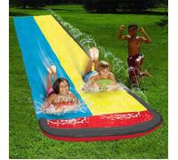Toboggan Aquatique Gonflable Double Piste - - Enfants - PVC Extra-épais et Robuste - Bleu