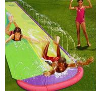 Toboggan Aquatique Pour Enfants,Pour 2 Personne 480x140cm À Eau À Raccorder Au Tuyau D'arrosage