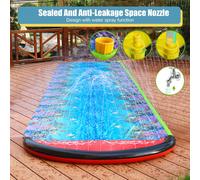Toboggan aquatique - Toboggan d'eau de 4,8 m pour jeux aquatiques dans le jardin avec 2 tapis de réception et gicleur pour jeux extérieurs, toboggan aquatique extérieur, toboggan aquatique 1 planche d