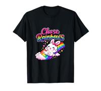 Toboggan Arc-en-Ciel Chase Rainbows Kawaii Chibi Bunny T-Shirt