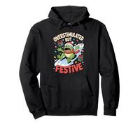 Toboggan de Noël Grenouille surstimulé mais Festif Sweat à Capuche