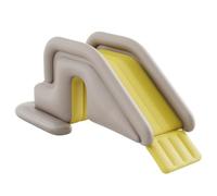 Toboggan de piscine gonflable, toboggan de piscine, ponton gonflable avec large base d'eau - Installation facile en PVC intérieur/extérieur pour enfants et adultes (kaki, comprend une pompe à pied)