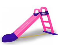JAMARA 460503 - Toboggan Funny Slide - en Plastique Robuste - Bec antidérapant pour atterrissage en Douceur - Marches Larges et poignées de sécurité - Corde de stabilisation - Rose