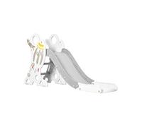 Toboggan enfant 18-36 mois design fusée - usage intérieur - dim. 157L x 46,5l x 80H cm - PE gris blanc