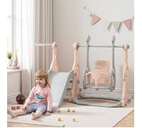 Toboggan Enfant Intérieur Sécurité EN71-Aire de Jeux 4 en 1 Modulable 3 Hauteurs-Pour Appartement Compact (140x118cm)