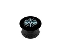 Toboggan I Love Snow Winter Season PopSockets PopGrip Adhésif