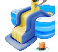 Toboggan Piscine Gonflable, Compact Gonflable Glissement de Piscine, Remplissage d'eau Anti-Tipping Parc Aquatique Diapositives de La Piscine, pour Extérieur Intérieur Jardin Arrière-Cour(Gris)