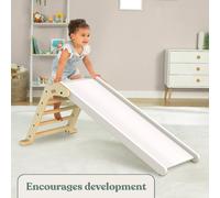 Toboggan pliable montessori bois fsc® marron - blanc TU