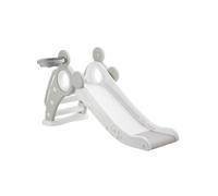 TOBOGGAN - TECTAKE - Toboggan pliable JOY pour enfants avec panier de basket et marches antidérapantes - Gris