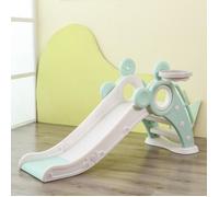 Toboggan pliant enfant - Jouet Extérieur Intérieur - Vert et Blanc - 3 Marches Antidérapant