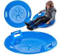 Toboggan pop rond KADAX, assiette coulissante en plastique bleu