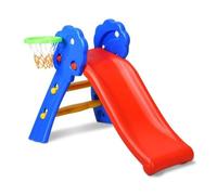 Toboggan pour Enfants avec Panier de Basket, 108 cm de Long, Marches Antidérapantes, Base Stable