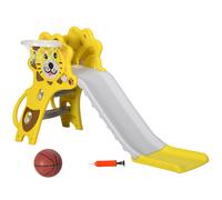 Toboggan pour enfants intérieur extérieur avec panier de basket Jaune gris