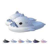 Toboggans tachés Starlight Shark, Nouveaux pantoufles Starry Sky Shark, Pantoufles de requin nuage dégradé, unisexe, Haze Blue., 36/37 EU