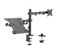 Toboli 2en1 Support Écran et Support ècran Ordinateur Portable Bras Articulé pour Laptop Porte-ordi VESA 75x75/100x100 PC Informatique Pied Socle d'écran