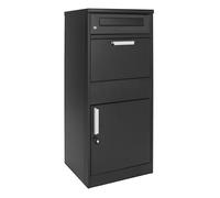 Toboli Boîte à colis verrouillable noire 500 x 370 x 1120 mm, Boîte au