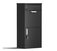 Toboli Boîte à colis verrouillable noire 500 x 370 x 1120 mm, Boîte aux lettres sur pied, pour colis max. 150 x 400 x 400 mm, Usage