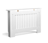 Toboli Cache-radiateur - Blanc - 112 x 19 x 82 cm - en MDF - Couverture protège-chauffage décorative, Tablette Étagère Console