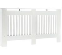 Toboli Cache-radiateur – Blanc – 152 x 19 x 82 cm – en MDF – Couverture protège-chauffage décorative, Tablette Étagère Console