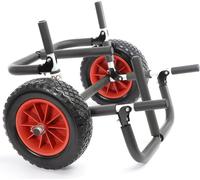 Toboli Chariot de transport double pliable - charge max. 45 kg - en Aluminium - avec 2 grandes roues enPolyuréthane- pour 2 Planches SUP Surf Ski nautique Kayak Canoë