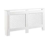 Toboli Habillage de radiateur Blanc 152 x 19 x 82 cm, Cache-radiateur en MDF, Habillage en Bois pour radiateur, Habillage élégant pour radiateur