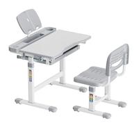 Toboli Kit Bureau évolutif pour Enfants - 664 x 365 x 546-766 mm - capacité Max. 75 kg - Acier - Hauteur et Inclinaison Ajustables 0-40° - Table avec Chaise Tiroir et Serre-Livre
