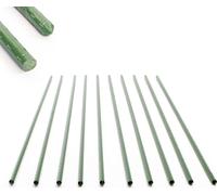 Toboli Lot de 10x Tuteurs Plantes – Ø 11 x 1500 mm – en Vert – en Métal – Support de Légumes Fleurs grimpantes – Piquets Attache Tomates – Roses, Vigne