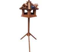 Toboli Mangeoire sur pied – 130 cm – en Bois de sapin – avec Lucarnes et Lampe – Abri Nichoir pour Oiseaux sauvages