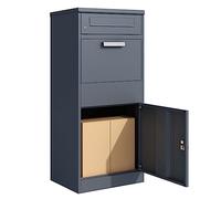 Toboli Paketbriefkasten Anthrazit 50x37x112cm Paketbox für Zuhause Paketkasten für Pakete und Briefe