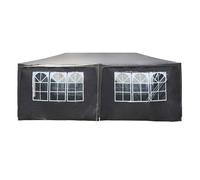Toboli Pavillon 3 x 6 m en gris avec protection UV 50+, gazebo de jardin avec côtés enroulables, tente de réception avec fenêtres, p