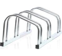 Toboli Râtelier pour 3 vélos, 705 x 320 x 260 mm, Support vélo en acier galvanisé, largeur de pneu 55 mm, Pied béquille de réparation montage garage bicyclette