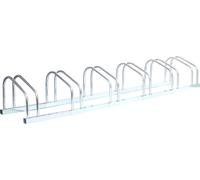 Toboli Râtelier pour 6 vélos, 1680 x 320 x 265 mm, Support vélo en acier galvanisé, largeur de pneu 55 mm, Pied béquille de réparation montage garage bicyclette
