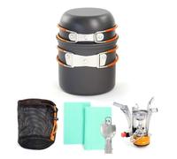 Toboli Set de vaisselle Camping 6 pièces, en Acier/Aluminium, Équipeme