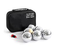 Toboli Set Pétanque 6 Boules en métal avec Cochonnet But Housse Nylon Mètre de pétanque Sport Losirs