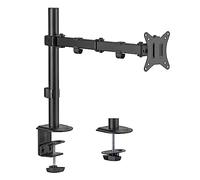 Toboli Support d’écran 17-32 Pouces 9Kg 1x Ordinateur Fixation de Table VESA 75/100 PC Bras Articulé Porte-Ordi Inclinaison et Hauteur Réglable Rotation Pied Socle d'écran