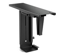 Toboli Support PC sous bureau avec rail coulissant, pivotant 360°, 10 kg | Hauteur et largeur réglables sans outil, fixation vissée sous le bureau, pour PC de bureau et gaming