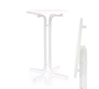 Toboli Table Bistro haute Blanche Ø80cm Bar Fête Usage polyvalent Mange- debout