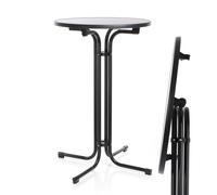 Toboli Table Bistro haute Noire Ø80cm Bar Fête Usage polyvalent Mange- debout