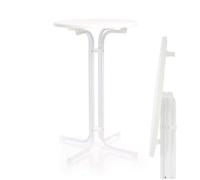 Toboli Table haute de bar sur pied - Ø 80 cm - Hauteur 110 cm - couleur Blanche / Ronde / Pliante - Usage intérieur et extérieur - M